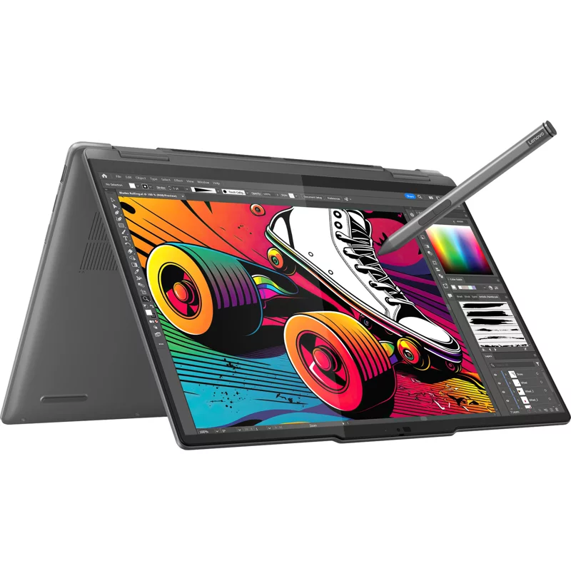 Ноутбук/ Lenovo Yoga 7 2-in-1 14IML9 14"(1920x1200 OLED)/Touch/Intel Core Ultra 7 155H(1.4Ghz)/16384Mb/1024SSDGb/noDVD/Int:Intel Arc graphics/Cam/BT/WiFi/71WHr/war 1y/1.49kg/storm grey/Win11Home + 65W (83DJ0096RU) изображение 1