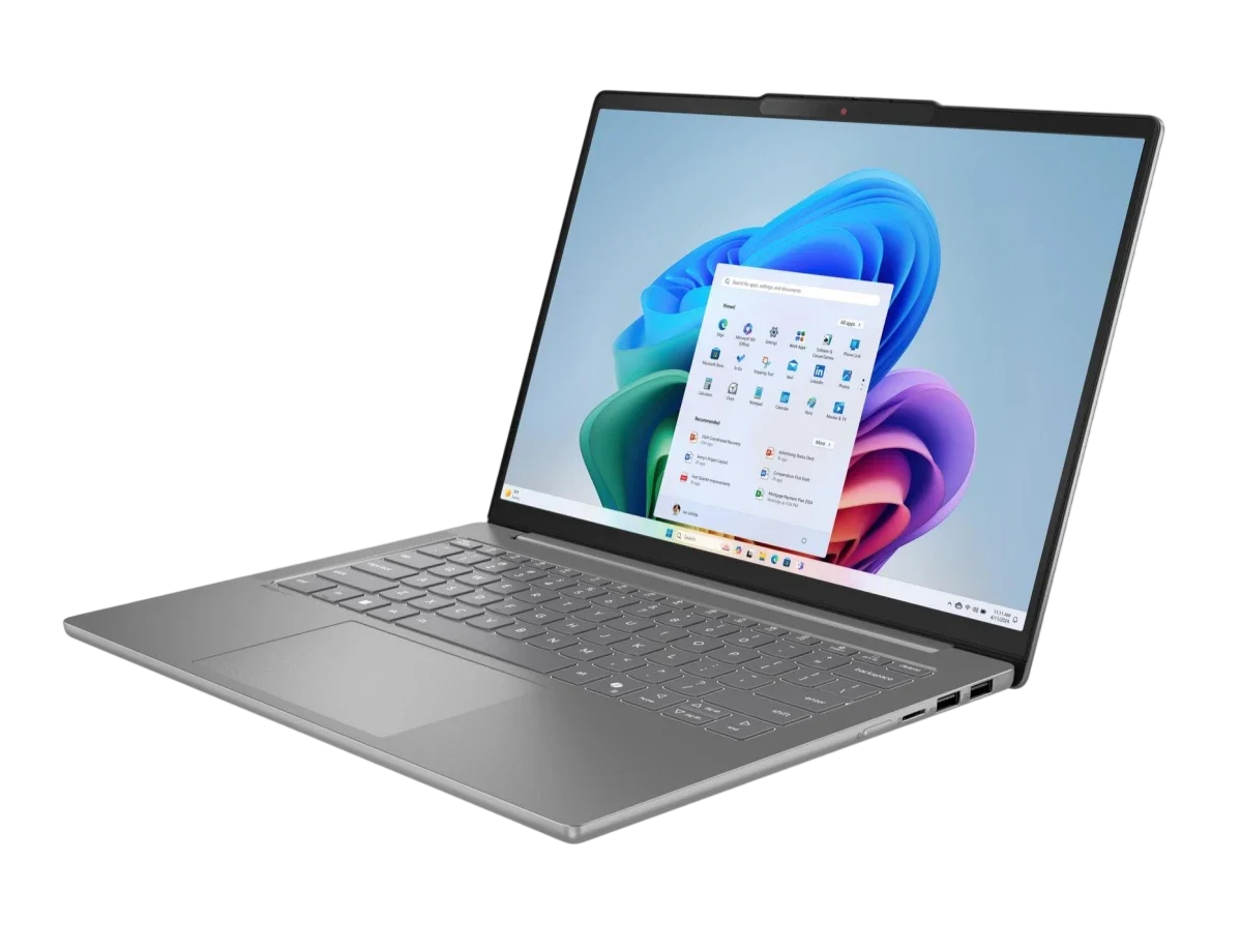 Ноутбук/ Lenovo IdeaPad Slim 5 14AHP10 14"(1920x1200 OLED)/AMD Ryzen 7 8845HS(3.8Ghz)/16384Mb/512PCISSDGb/noDVD/Int:AMD Radeon 780M/Cam/BT/WiFi/60WHr/war 1y/1.39kg/luna grey/noOS + 65W, RU kbd (83HV000NRK) изображение 1