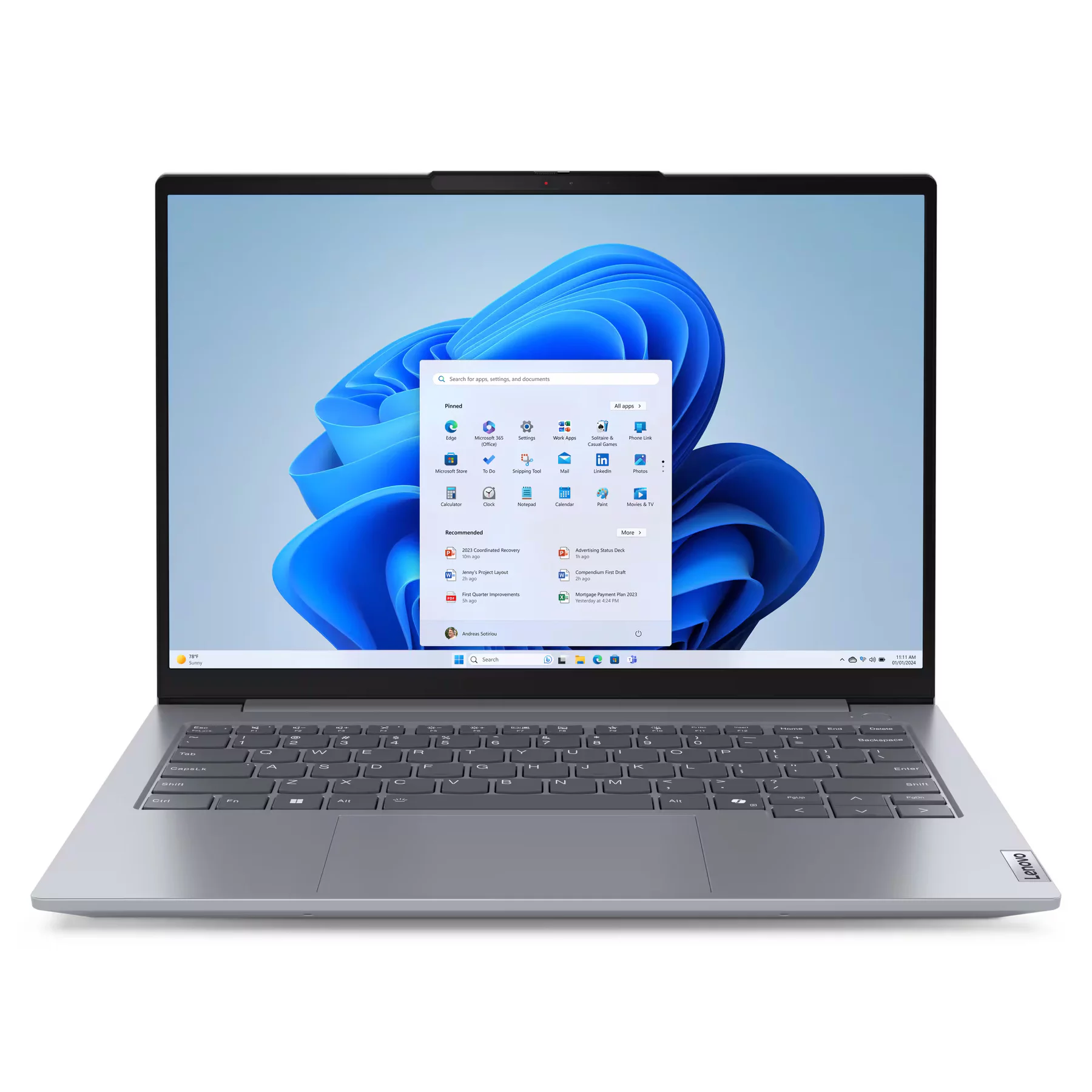 Lenovo ThinkBook 14 G7 IML 14" 2.8K (2880x1800) IPS 400N, Intel ultra 7 155H, 16GB DDR5 5600, 512GB SSD M.2, Intel Graphics, WiFi6, BT, no FPR, FHD Cam, 60Wh, 100W USB-C, Win 11 Pro ENG, 1Y, 1.38kg (21MR006MCD-02) изображение 1