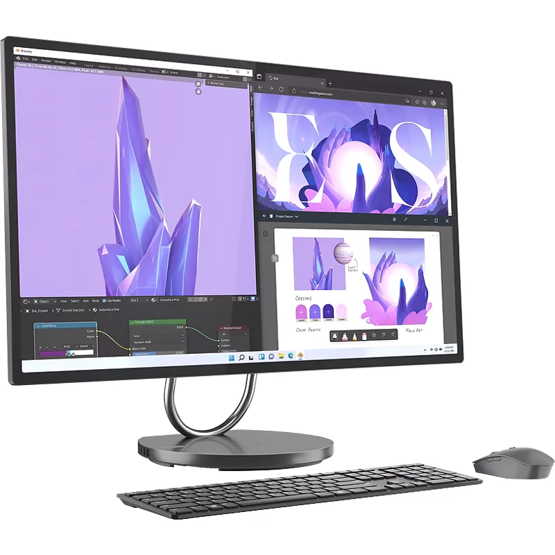 Моноблок/ Lenovo Yoga AIO 9 32IRH8   31.5"(3840x2160 IPS)/Intel Core i9 13900H(2.6Ghz)/16384Mb/1024SSDGb/noDVD/Int:Intel Iris Xe Graphics/Cam/BT/WiFi/war 1y/8.5kg/storm grey/noOS + RU kbd, mouse WL изображение 1