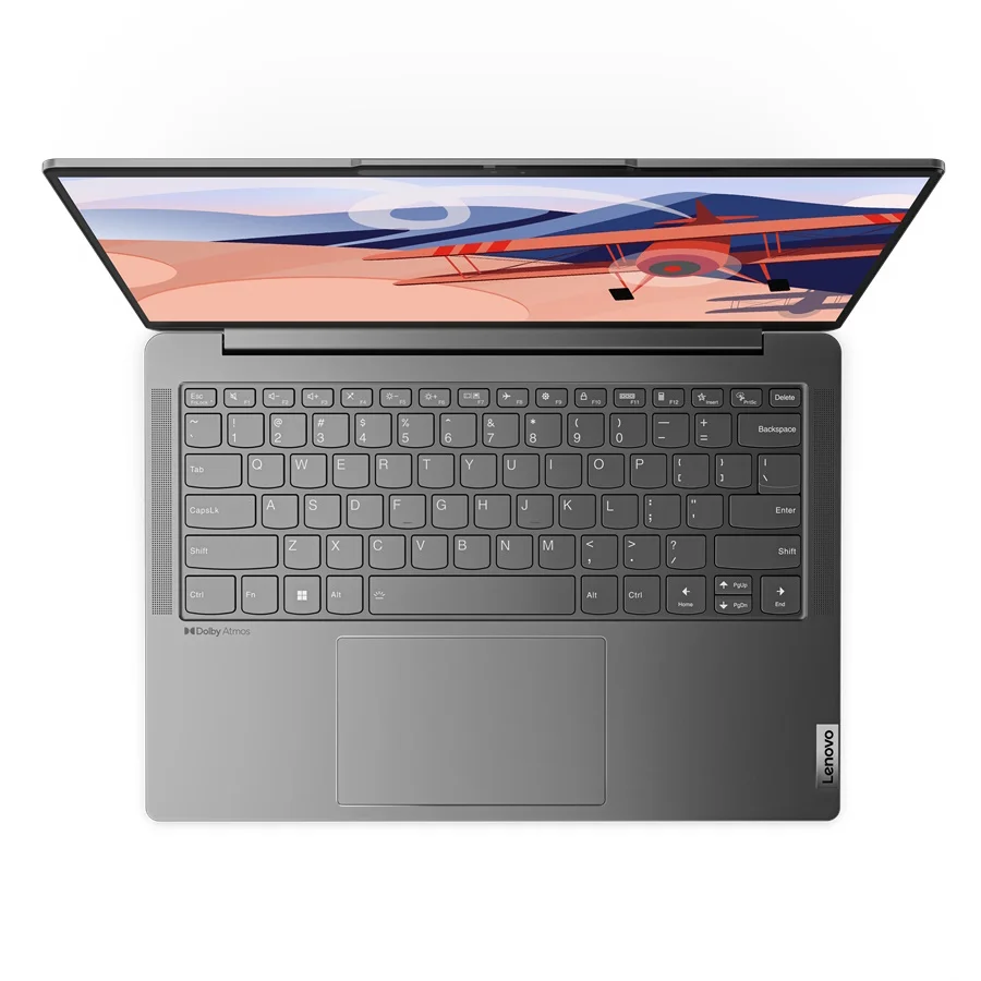 Ноутбук/ Lenovo Yoga Slim 6 14IRH8 14"(2240x1400 IPS)/Intel Core i7 13700H(2.4Ghz)/16384Mb/512SSDGb/noDVD/Int:Intel Iris Xe Graphics/Cam/BT/WiFi/65WHr/war 1y/1.35kg/misty grey/Win11Home + 65W, RU kbd (83E0003GRK) изображение 3