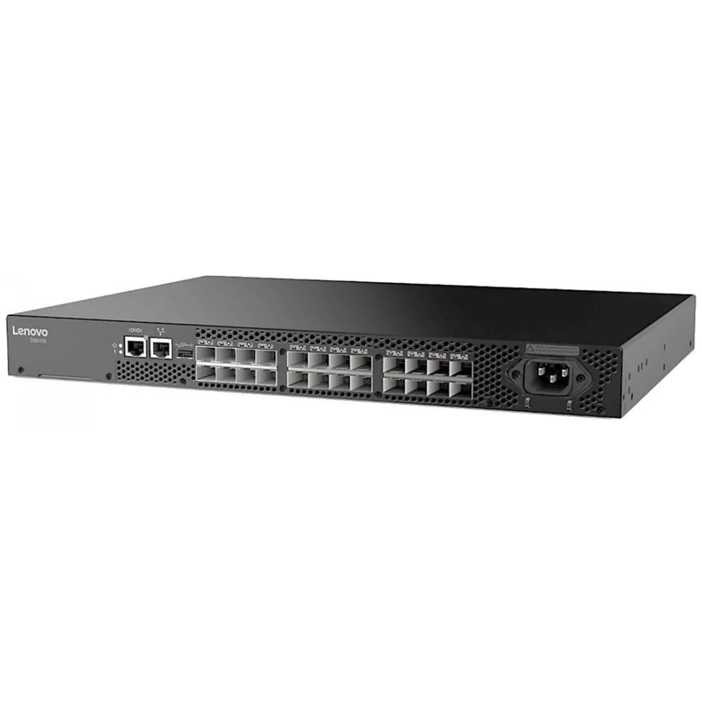 SAN-коммутатор FC Switch Lenovo DB610S 16x16Gb FC, 16 ports licensed, including 16x FC 16Gb SWL SFPs transceivers, 1 PS, Rail Kit, 1Yr (6559-CH5) изображение 1