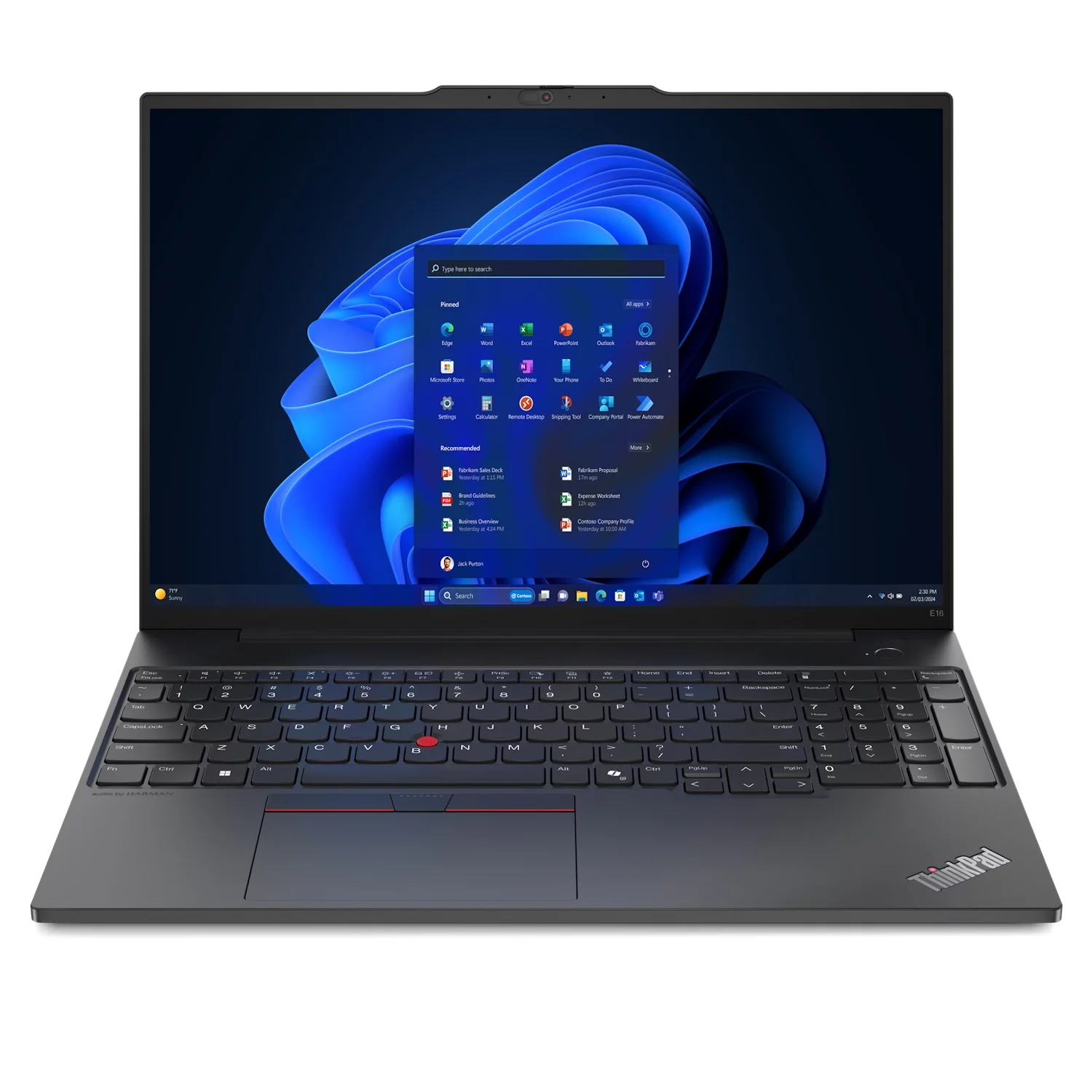 Ноутбук Lenovo ThinkPad E16 G2 Ryzen 5 7535U 16Gb SSD512Gb AMD Radeon 660M 16" IPS WUXGA (1920x1200) noOS black WiFi BT Cam (21M5S03A00) изображение 1