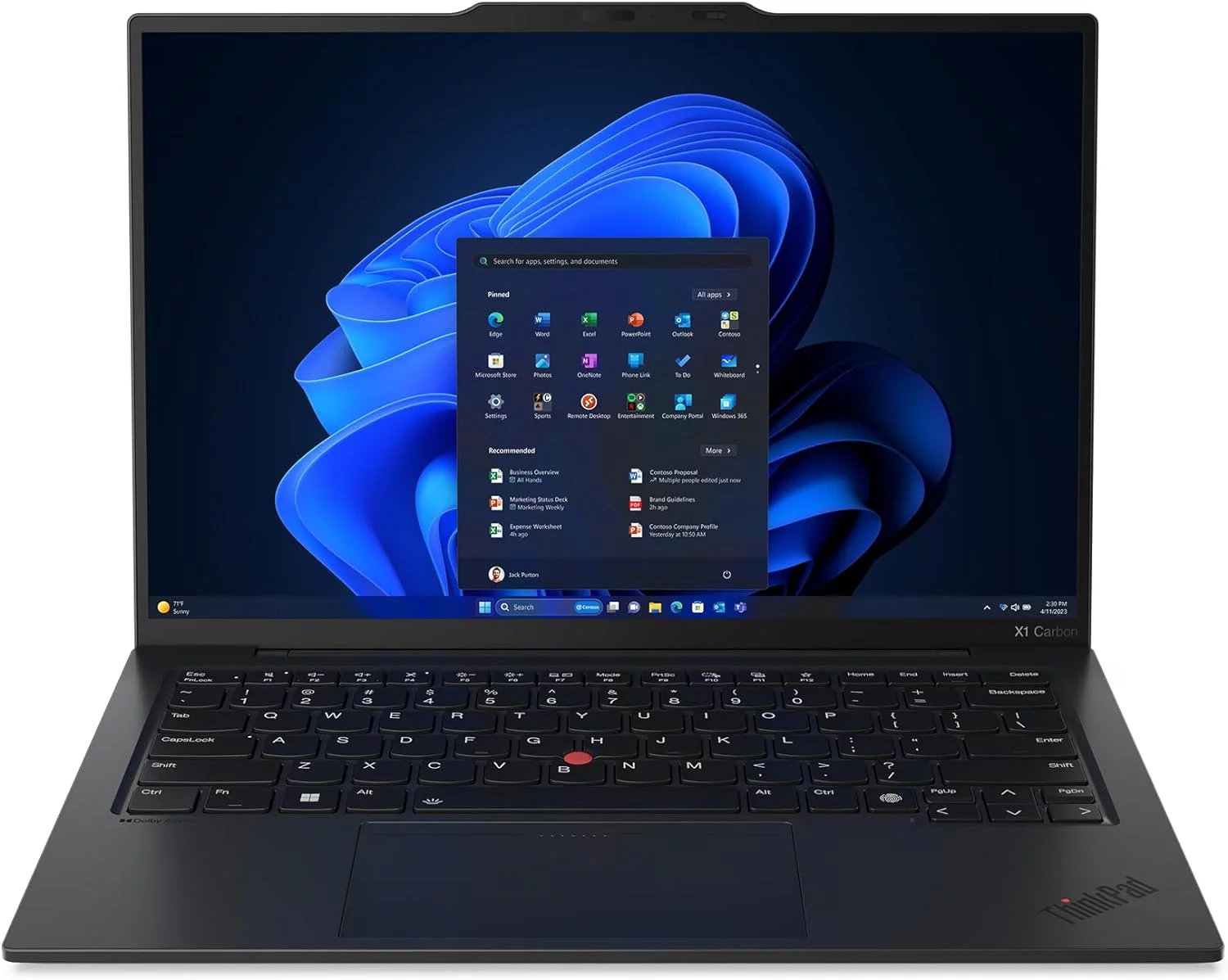 Ноутбук Lenovo ThinkPad X1 Carbon G12 Core Ultra 7 155U 16Gb SSD1Tb Intel Graphics 14" IPS WUXGA (1920x1200) Windows 11 Professional 64 black WiFi BT Cam (21KDS07D00) изображение 1