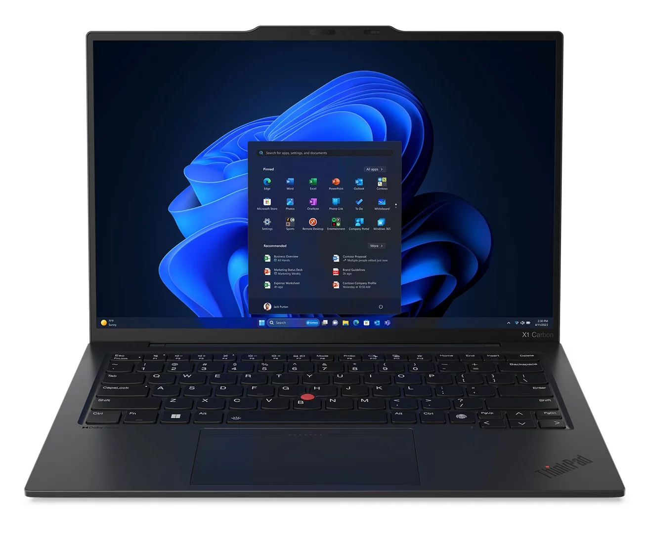 ThinkPad X1 Carbon Gen 12 14" 2.8K (2880x1800) OLED 400N, Intel Ultra 7 155H, 32GB LPDDR5x 6400, 2TB SSD M.2, Intel Graphics, WiFi6, BT,Cam,KB Eng/Ru, 57Wh, 65W USB-C, Win 11 ProEng, 1Y, (21KCA010CD) изображение 1