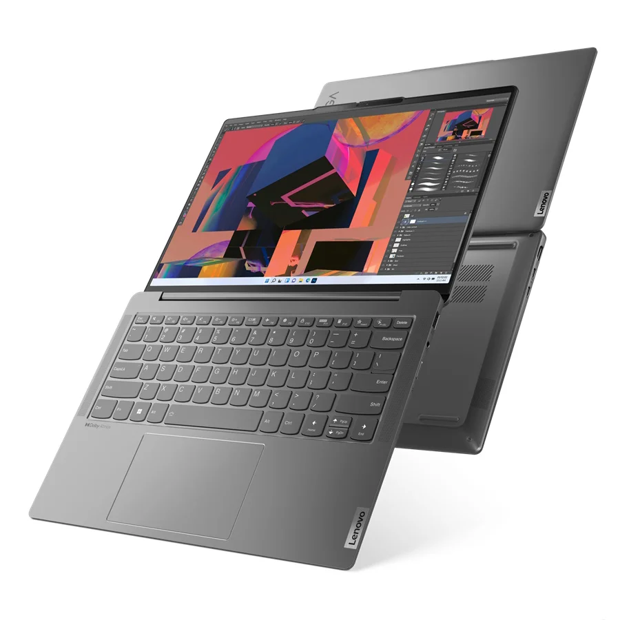 Ноутбук/ Lenovo Yoga Slim 6 14IRH8 14"(2240x1400 IPS)/Intel Core i7 13700H(2.4Ghz)/16384Mb/512SSDGb/noDVD/Int:Intel Iris Xe Graphics/Cam/BT/WiFi/65WHr/war 1y/1.35kg/misty grey/Win11Home + 65W, RU kbd (83E0003GRK) изображение 4
