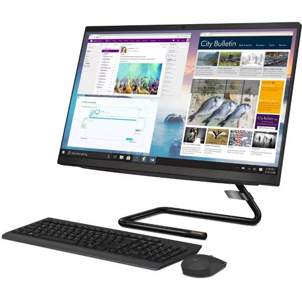 Моноблок Lenovo IdeaCentre AIO A340-24IWL 23.8" FHD, Core i3-10110U, 16GB, 512GB SSD, DVD-RW, WiFi, BT, DOS, черный [F0E800M7RK] изображение 3