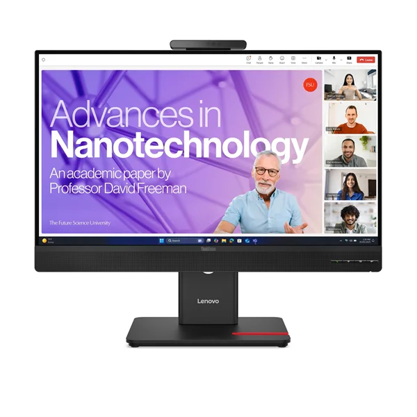 Монитор Lenovo ThinkVision T24-4v 23.8" 16:9 FHD (1920x1080) IPS, 120Hz, 250N, 1xHDMI 1.4, 1xDP 1.2, 1xVGA, 1xUSB-B (USB 5Gbps), 3xUSB-A (USB 5Gbps), 1xUSB-C (USB 5Gbps), Integrated webcam (5MP, IR+RGB), 1Y (64B6MAT1EU) изображение 1