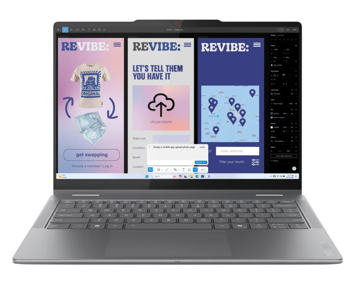 Ноутбук/ Lenovo Yoga 7 2-in-1 14ILL10 14"(1920x1200 OLED)/Touch/Intel Core Ultra 7 256V(2.2Ghz)/16384Mb/1024PCISSDGb/noDVD/Int:Intel Arc graphics/Cam/BT/WiFi/70WHr/war 1y/1.38kg/luna grey/Win11Home + (83JQ003FRK) изображение 1