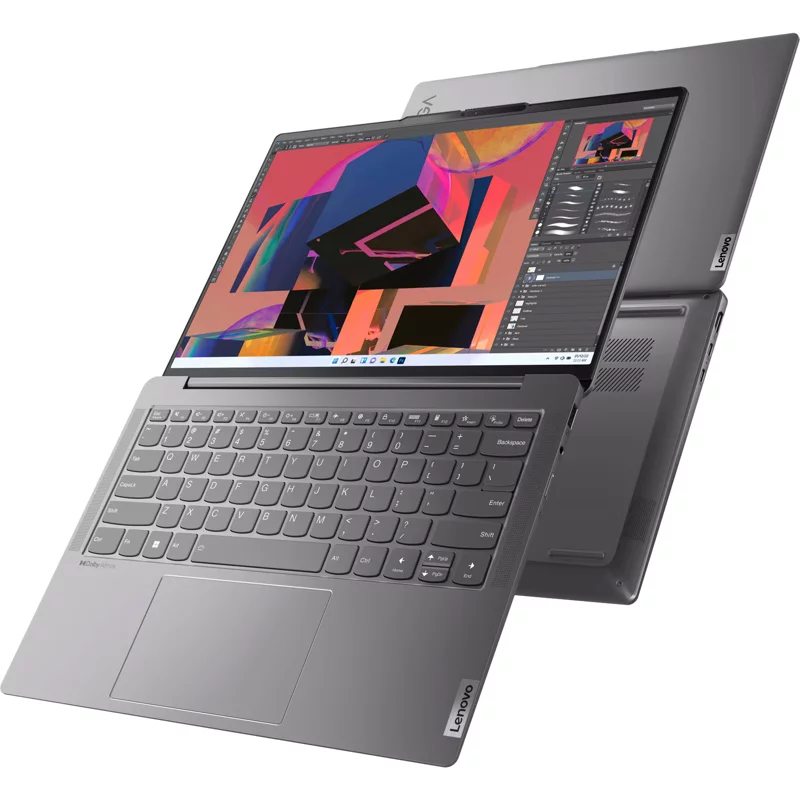 Ноутбук/ Lenovo Yoga Slim 6 14IRH8 14"(1920x1200 OLED)/Intel Core i7 13700H(2.4Ghz)/16384Mb/512SSDGb/noDVD/Int:Intel Iris Xe Graphics/Cam/BT/WiFi/65WHr/war 1y/1.35kg/storm grey/Win11Home + 65W, RU kbd (83E00056RU) изображение 1