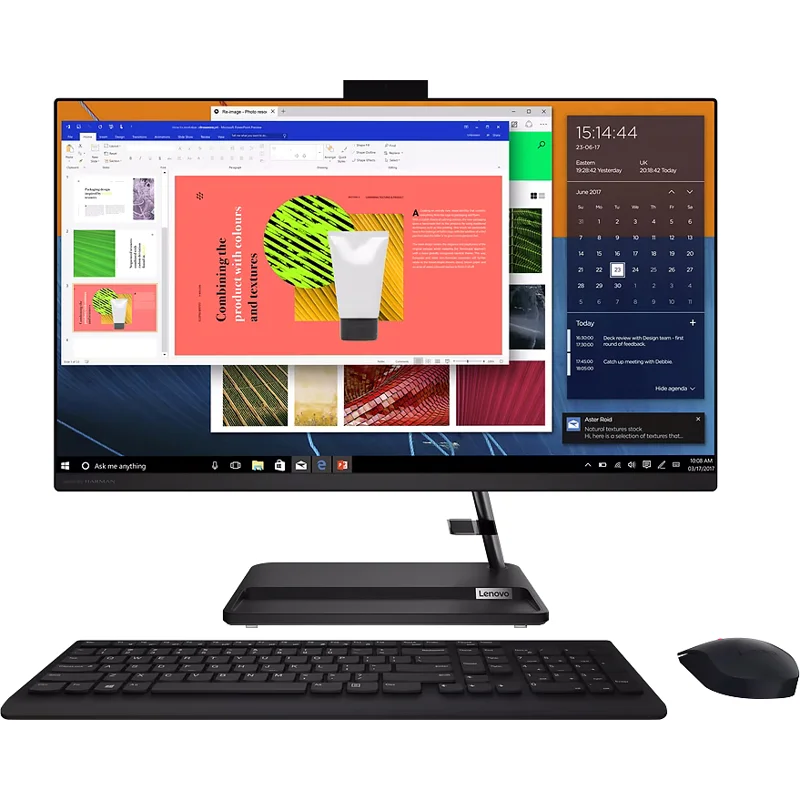 Моноблок/ Lenovo IdeaCentre AIO 3 27ALC6 27"(1920x1080 IPS)/AMD Ryzen 5 7430U(2.3Ghz)/16384Mb/512SSDGb/noDVD/Int:AMD Radeon/Cam/BT/WiFi/war 1y/8.77kg/black/noOS + RU kbd, mouse USB (F0FY00P4RU) изображение 1