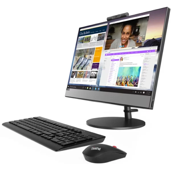 Моноблок Lenovo V530-22ICB AIO 21.5" FHD/ Pentium G5420T/ 4GB/ 128GB SSD/ DVD-RW/ WiFi/ BT/ DOS/ black [10US00HURU] изображение 1