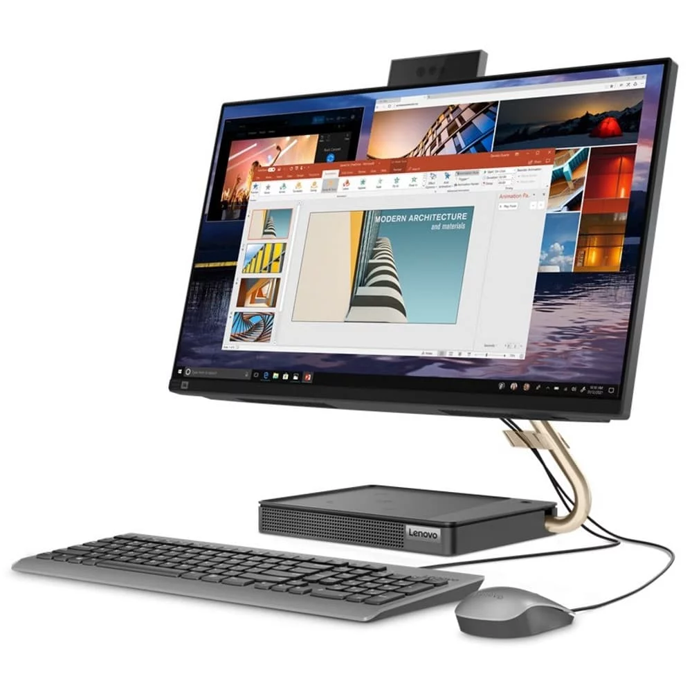 Моноблок Lenovo IdeaCentre AIO 5 24IOB6 23.8" FHD, Core i7-11700T, 8GB, 512GB SSD, noODD, WiFi, BT, Win11 [F0G300DWRK] изображение 3