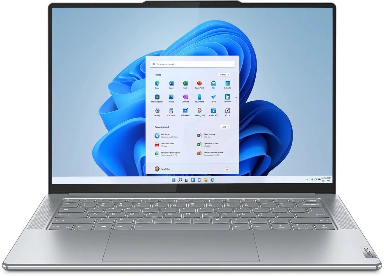 Ультрабук Lenovo Yoga Slim 7 14APU8 Ryzen 5 7640S 16Gb SSD512Gb AMD Radeon 14.5" OLED 2.9K (2944x1840) Windows 11 Home l.grey WiFi BT Cam (83AA001DRU) изображение 1