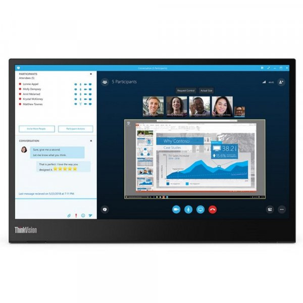 Портативный монитор Lenovo ThinkVision M15 15.6" FHD [62CAUAT1WL] изображение 1