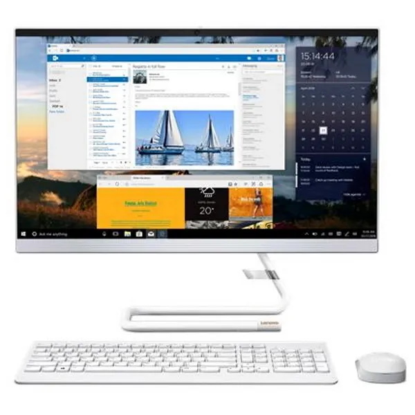 Моноблок Lenovo IdeaCentre AIO A340-24IWL 23.8" FHD/ Core i3-10110U/ 8GB/ 256GB SSD/ DVD-RW/ WiFi/ BT/ DOS/ Foggy White [F0E800R1RK] изображение 1