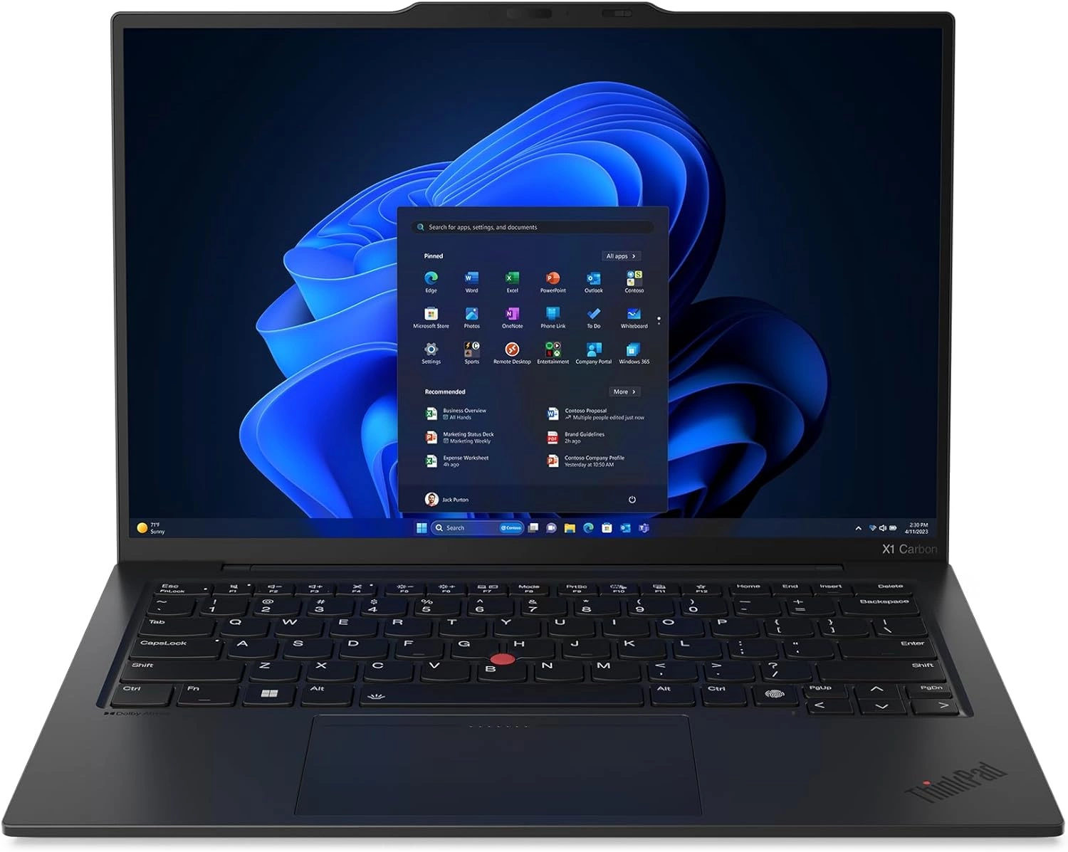 Ноутбук Lenovo ThinkPad X1 Carbon G12 Core Ultra 7 155U 16Gb SSD1Tb Intel Graphics 14" IPS WUXGA (1920x1200) Windows 11 Professional 64 black WiFi BT Cam (21KDS07D00) изображение 1