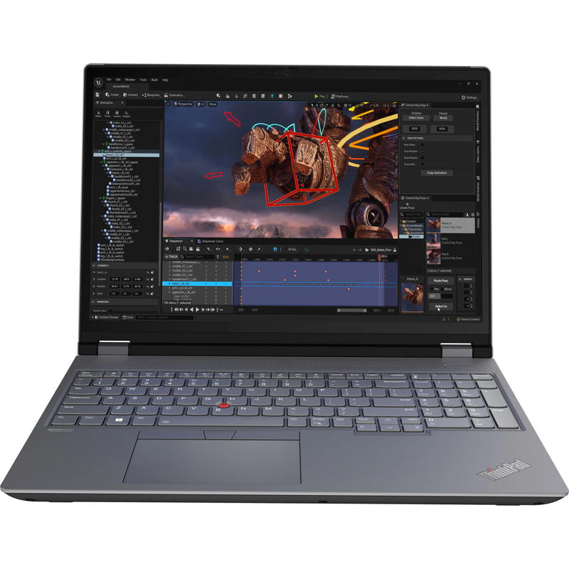 Ноутбук/ Lenovo ThinkPad P16 G2 16" WQUXGA (3840 x 2400) IPS 100%DCI-P3 800 nits, Intel i7-14700HX, 32GB DDR5, 1TB SSD, NVIDIA RTX 1000 Ada 6Gb, Intel® Wi-Fi 6E, 1080P FHD RGB Cam, 94Wh, Backlit Key (21FA0050US) изображение 1