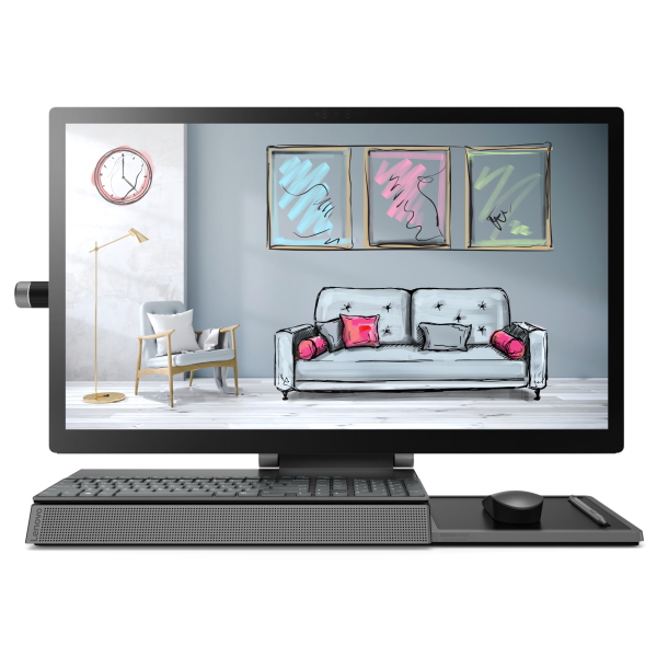 Моноблок Lenovo Yoga A940-27ICB 27" UHD Touch, Core I5-9400, 16GB, 256GB SSD + 1TB, noODD, Radeon RX560 4GB, WiFi, BT, Win10, серый [F0E5004ERK] изображение 1