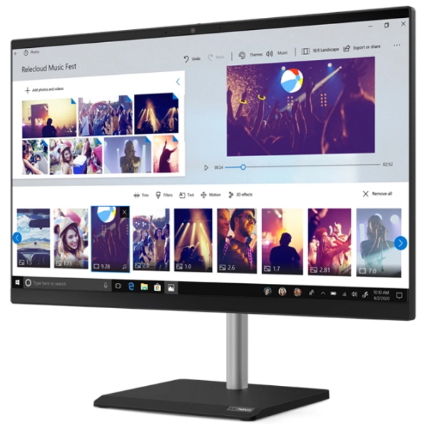 Моноблок Lenovo AIO V50a-24IMB 23.8" FHD [11FJ005GRU] Core i3-10100T, 8GB, 256GB SSD, DVD-RW, WiFi, BT, Win10Pro, черный изображение 3
